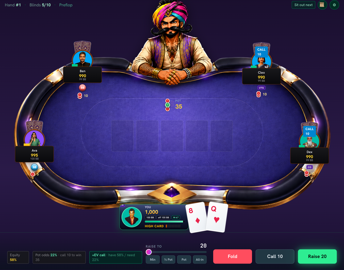 A live Jatta Nights poker table
